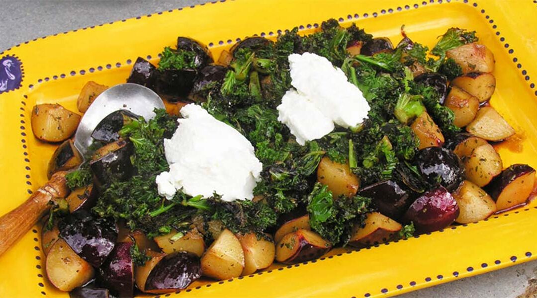 Grilled Kale & Plum Salad